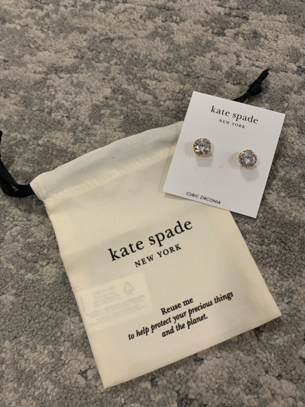 kate spade That Sparkle Gold-Tone Clear Cubic Zirconia Stud Earrings